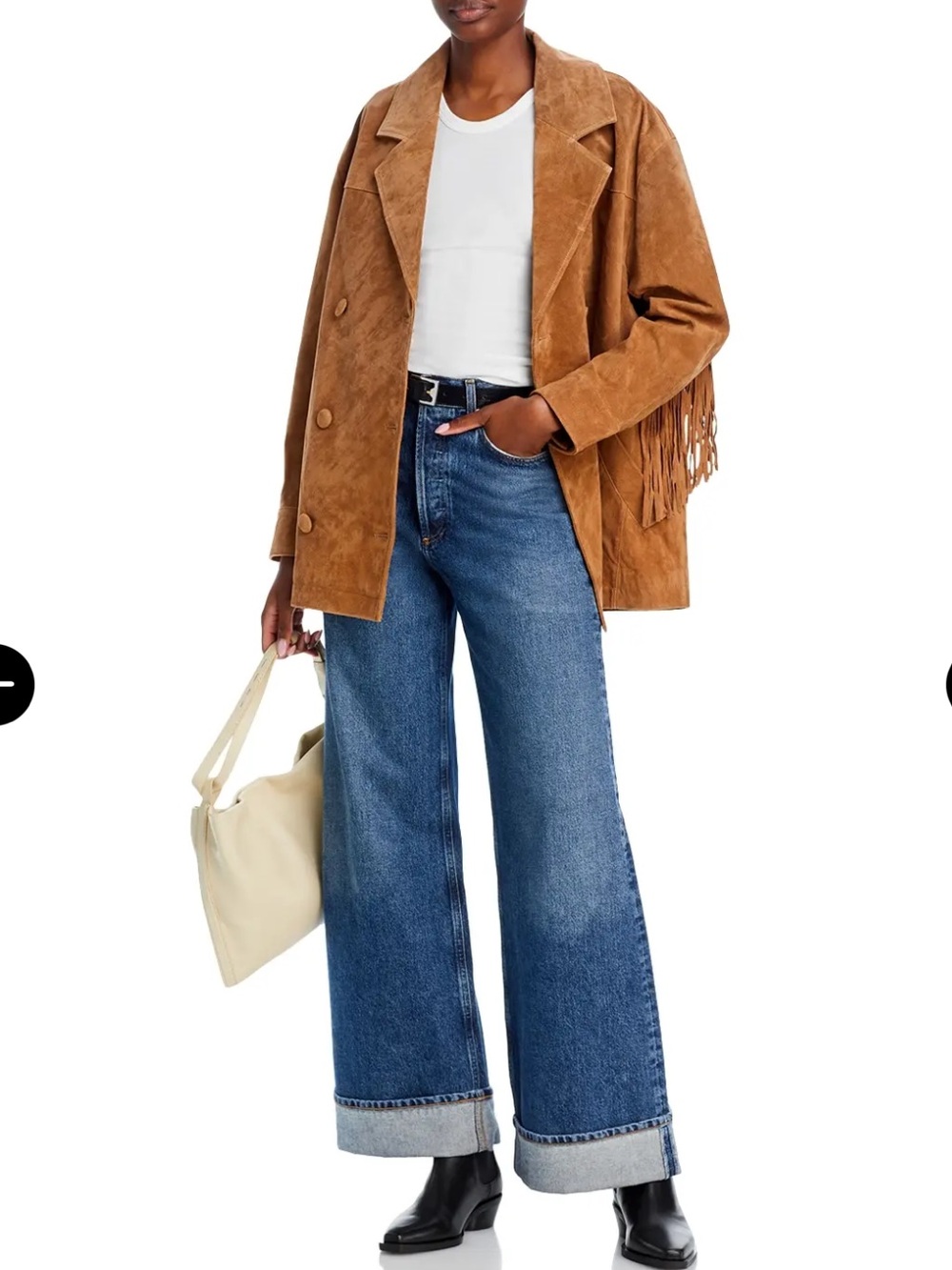 Blank NYC Brown Suede Double-Breasted fringe Jacket xs - Picture 3 of 13